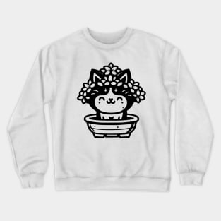 Cute Bonsai Cat Crewneck Sweatshirt